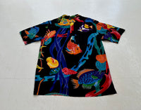 90s Polo Ralph Lauren CALDWELL Black Ocean Loop Shirt M Black