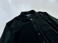 90s Polo Ralph Lauren ARMOND Velvet L/S Shirt XL Black