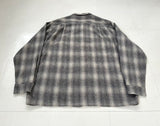 60s TOWNCRAFT Shadow Plaid Loop Wool Shirt L LightGray