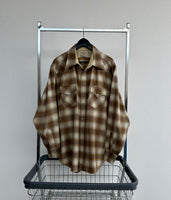 60s Pendleton Shadow Plaid Western Shirt XL