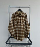 60s Pendleton Shadow Plaid Western Shirt XL