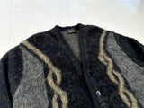 60s PURITAN Chain Mohair Cardigan M Black
