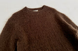 60s Alps Mohair Crewneck Sweater M DeepBrown