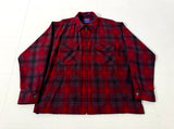 90s Pendleton Front Zip ShadowPlaid Jacket XL Red&Black