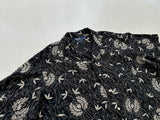 90s Polo Ralph Lauren CLAYTON Black Flower&Leaf Shirt XXL Black
