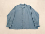 90s Polo Ralph Lauren Silk&Linen L/S Shirt XL LightBlue