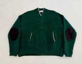 60s Lamb Knit Mohair Zip Bomber Jacket XL RoyalGreen