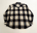 90s PENDLETON Shadow Plaid Western Shirt XL Black&White