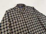90s Polo Ralph Lauren TOURING Print Flannel L/S Shirt L Black