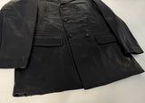 90s Polo Ralph Lauren Double Breasted Leather Coat L Black