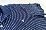 90s POLO GOLF Striped Polo Shirt XL Navy