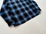 60s Cascade Shadow Plaid Wool Board Shirt M Black&Blue