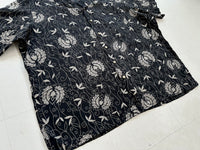 90s Polo Ralph Lauren CLAYTON Black Flower&Leaf Shirt XXL Black