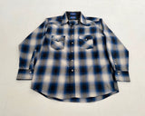 90s SIR Pendleton Shadow Plaid Western Shirt L Blue