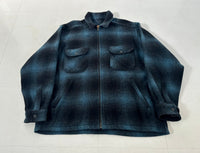 90s WOOLRICH Shadow Plaid Wool Jacket L Black&Blue