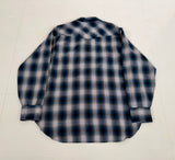 70s SIR PENDLETON Shadow Plaid Western Shirt L Blue