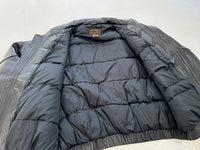 80s Eddie Bauer Leather Puffer Jacket L Black