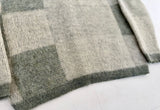 60s FORUM Mohair Panel Cardigan M LightGray&Olive