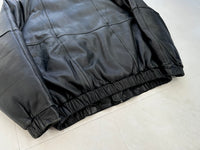80s Eddie Bauer Leather Puffer Jacket L Black