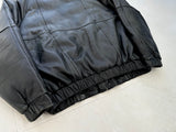80s Eddie Bauer Leather Puffer Jacket L Black