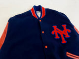 80s FELCO NY Mets Varsity Jacket L Navy Orange