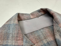 60s Shadow Plaid Loop Wool Shirt SalmonPink&Gray