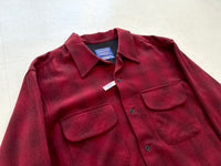 90s Deadstock Pendleton ShadowPlaid Board Shirt M Burgundy