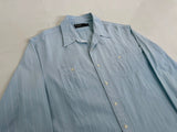 90s Polo Ralph Lauren Striped Work Shirt XL SkyBlue