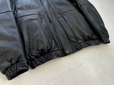 80s Eddie Bauer Leather Puffer Jacket L Black