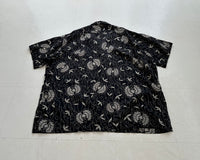 90s Polo Ralph Lauren CLAYTON Black Flower&Leaf Shirt XXL Black