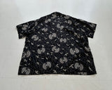 90s Polo Ralph Lauren CLAYTON Black Flower&Leaf Shirt XXL Black