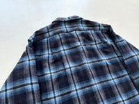 60s Pendleton Shadowplaid Board Shirt XL Navy&Blue