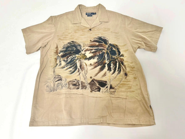 90s Polo Ralph Lauren VINTAGE CAMP Palm Tree Loop Shirt XL