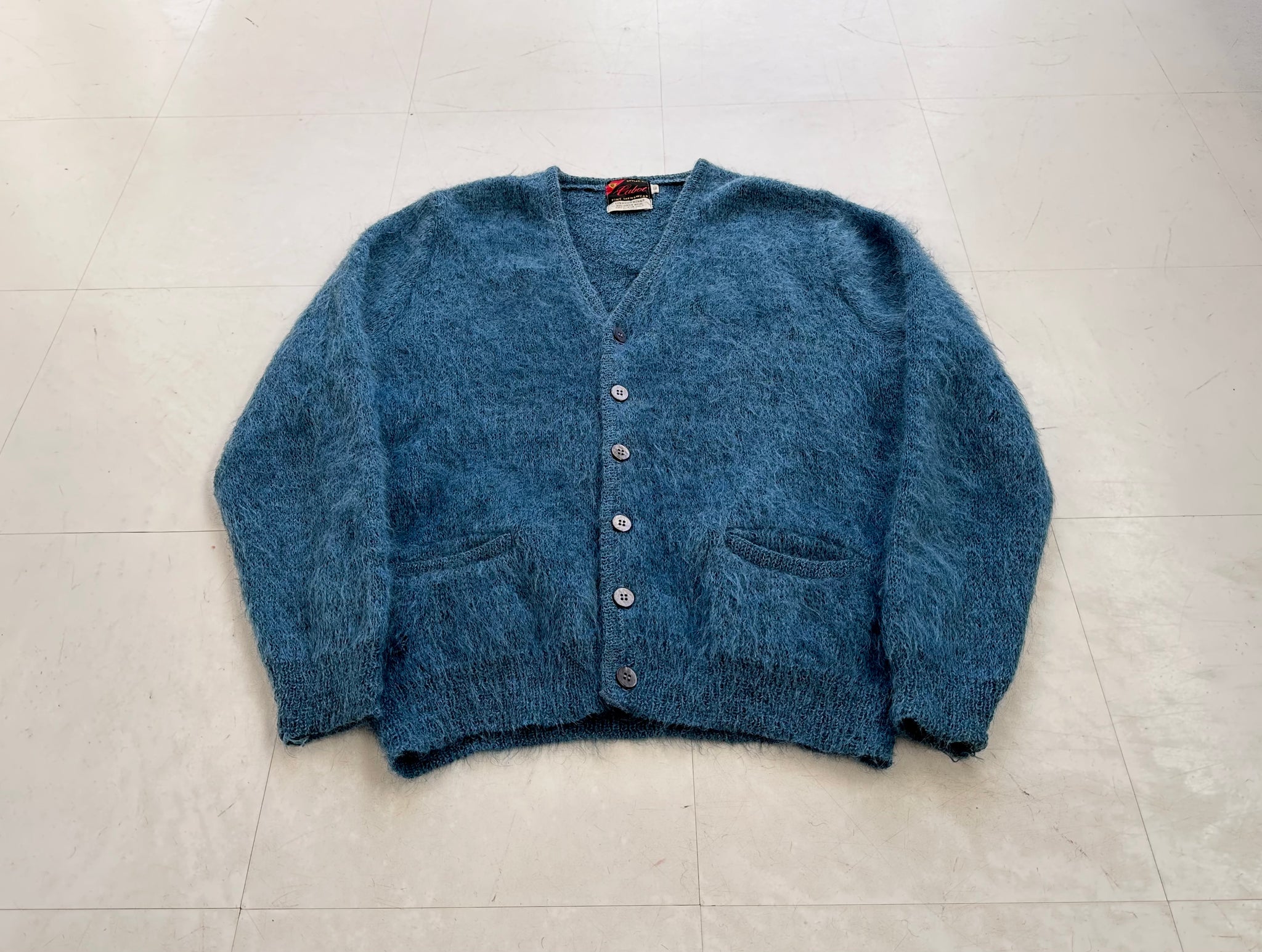60s Cabot Mohair Cardigan L DeepBlue – NO BURCANCY