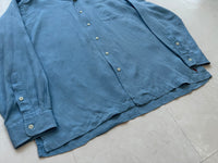 90s Polo Ralph Lauren Linen&Silk Loop Shirt L LightBlue