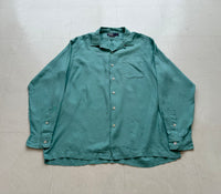 90s Polo Ralph Lauren CALDWELL Linen Loop Shirt L TiffanyBlue