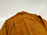 60s Woolshire Shadow Plaid Wool Loop Shirt M Orange