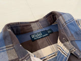 90s Polo Ralph Lauren Large Plaid Work L/S Shirt L Blue