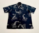 90s Polo Ralph Lauren Saxophone Rayon S/S Shirt L Black