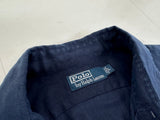 90s Polo Ralph Lauren 100%Linen L/S Shirt L DeepNavy