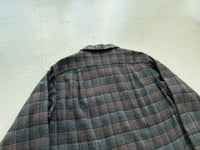 60s Pendleton ShadowPlaid Board Shirt L Brown&Gray