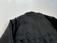 80s Eddie Bauer Leather Puffer Jacket L Black