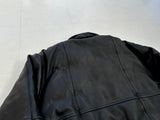 80s Eddie Bauer Leather Puffer Jacket L Black