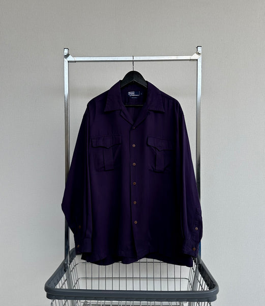 90s Polo RalphLauren Loop L/S Shirt L DeepPurlple
