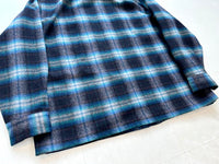 60s Pendleton ShadowPlaid Board Shirt XL Blue