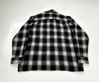 60s Woodchopper Shadow Plaid Loop Wool Shirt M Black&White