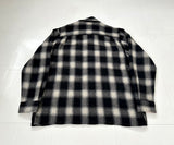 60s Woodchopper Shadow Plaid Loop Wool Shirt M Black&White