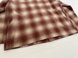 50s MERRILL Woolen Mills Shadow Plaid Wool Jacket L Brown