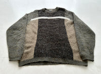 60s NATELSON BROTHERS CrewNeck Mohair Knit M Khaki