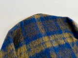 60s Mohair Plaid Cardigan Blue&Mustard